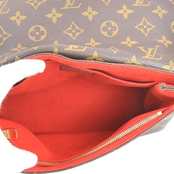 Auth LOUIS VUITTON Monogram Saint Placide Shoulder Bag Brown/Red - Picture 5 of 15